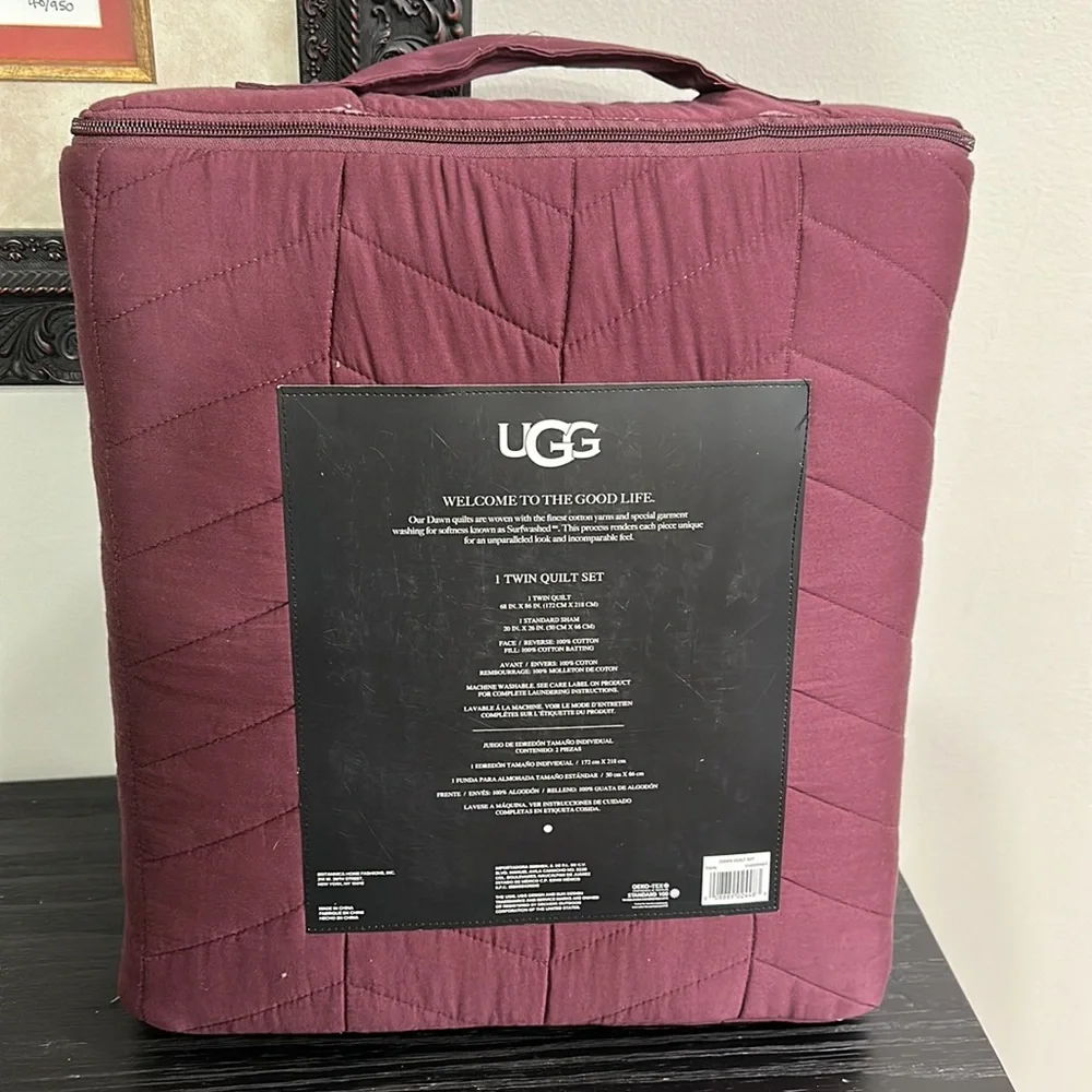 UGG® Dawn 2-Piece Twin Quilt Set in Cabernet